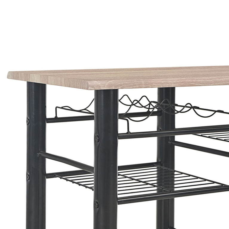 3-delige Barset met schappen hout en staal MeubelReus