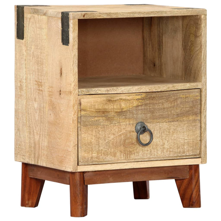Nachtkastje 40x30x52 cm massief ruw mangohout MeubelReus