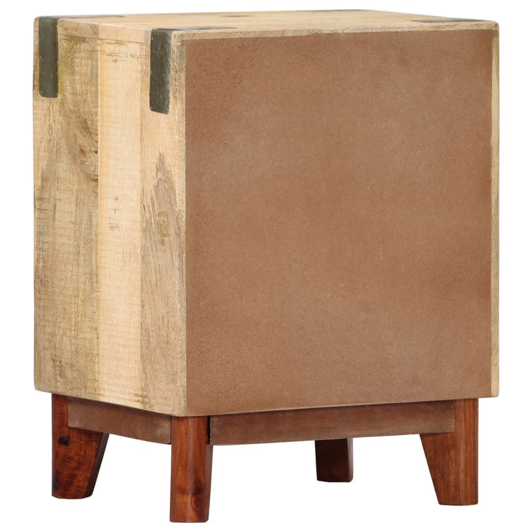 Nachtkastje 40x30x52 cm massief ruw mangohout MeubelReus