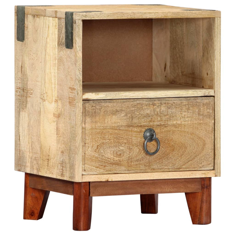 Nachtkastje 40x30x52 cm massief ruw mangohout MeubelReus