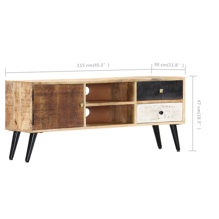 Tv-meubel 115x30x47 cm massief mangohout MeubelReus
