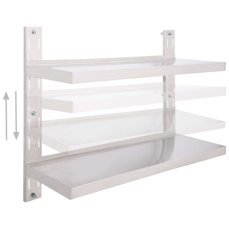 Zwevend schap 2-laags 100x30 cm roestvrij staal MeubelReus