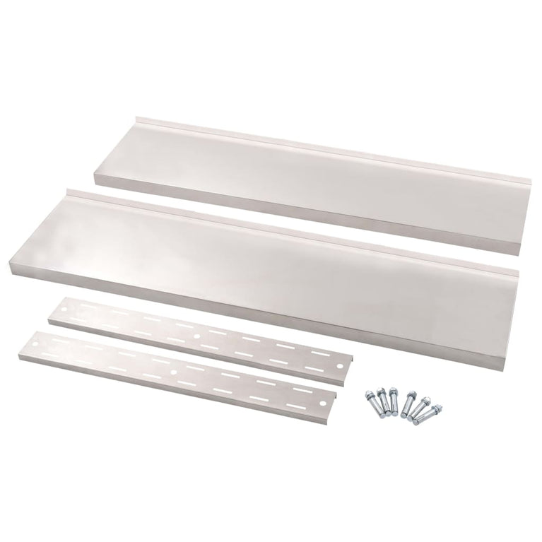 Zwevend schap 2-laags 120x30 cm roestvrij staal MeubelReus