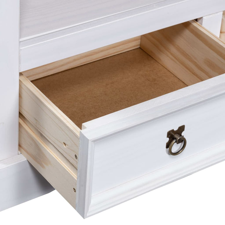 Tv-meubel 91x43x56 cm Mexicaans grenenhout Corona-stijl wit MeubelReus