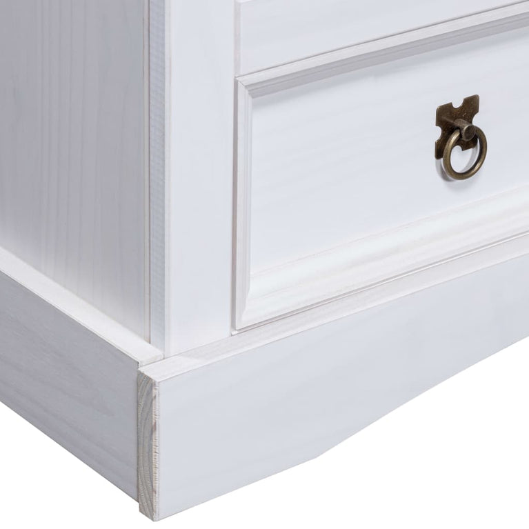 Tv-meubel 91x43x56 cm Mexicaans grenenhout Corona-stijl wit MeubelReus