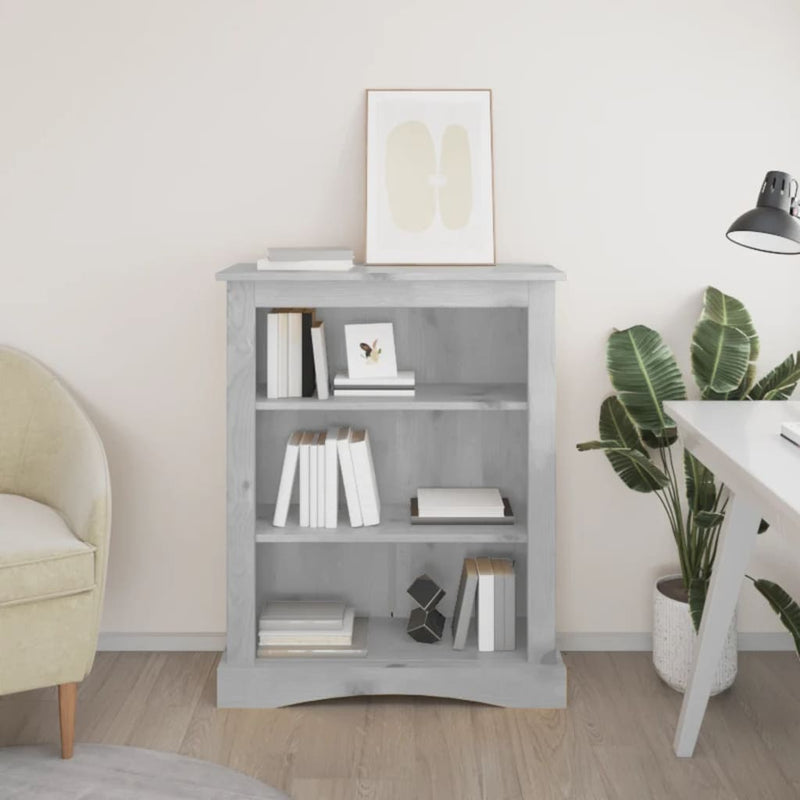 Boekenkast 3 planken 81x29x100 cm grenenhout Corona-stijl grijs MeubelReus