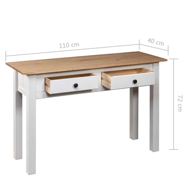 Wandtafel Panama Range 110x40x72 cm massief grenenhout wit MeubelReus