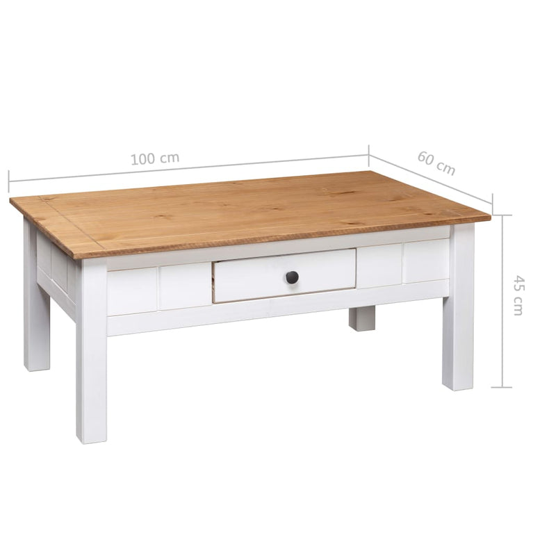 Salontafel Panama Range 100x60x45 cm massief grenenhout wit MeubelReus
