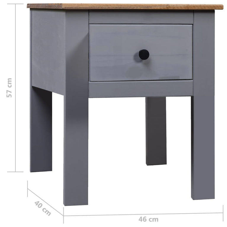 Nachtkastje Panama Range 46x40x57 cm grenenhout grijs MeubelReus
