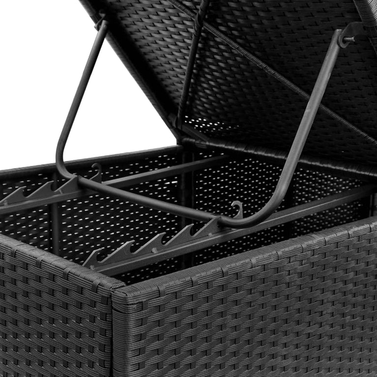 Ligbedden met kussens 2 st poly rattan zwart MeubelReus