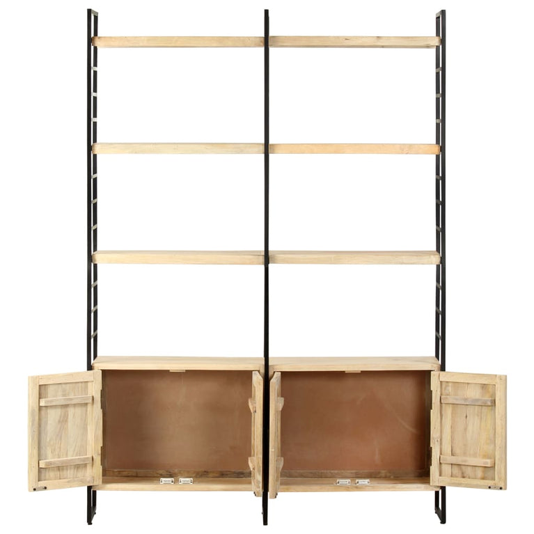 Boekenkast met 4 schappen 124x30x180 cm massief mangohout MeubelReus