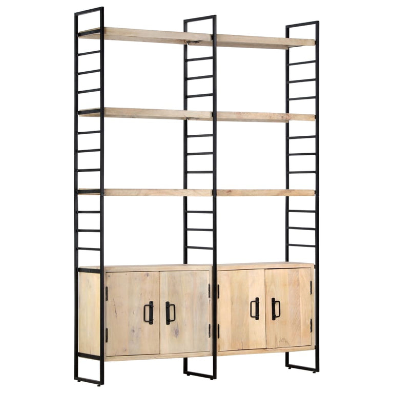 Boekenkast met 4 schappen 124x30x180 cm massief mangohout MeubelReus