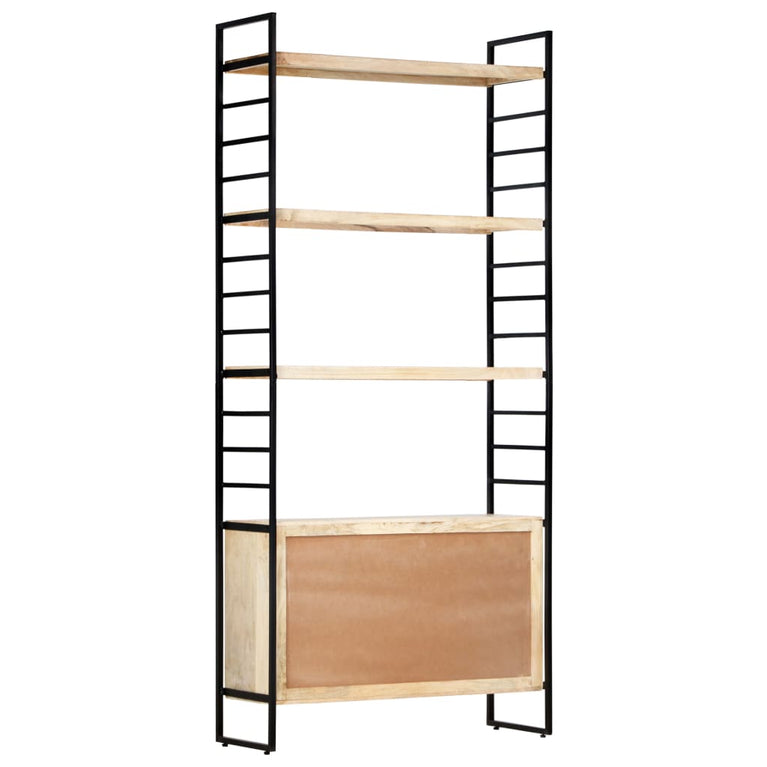Boekenkast met 4 schappen 80x30x180 cm massief mangohout MeubelReus
