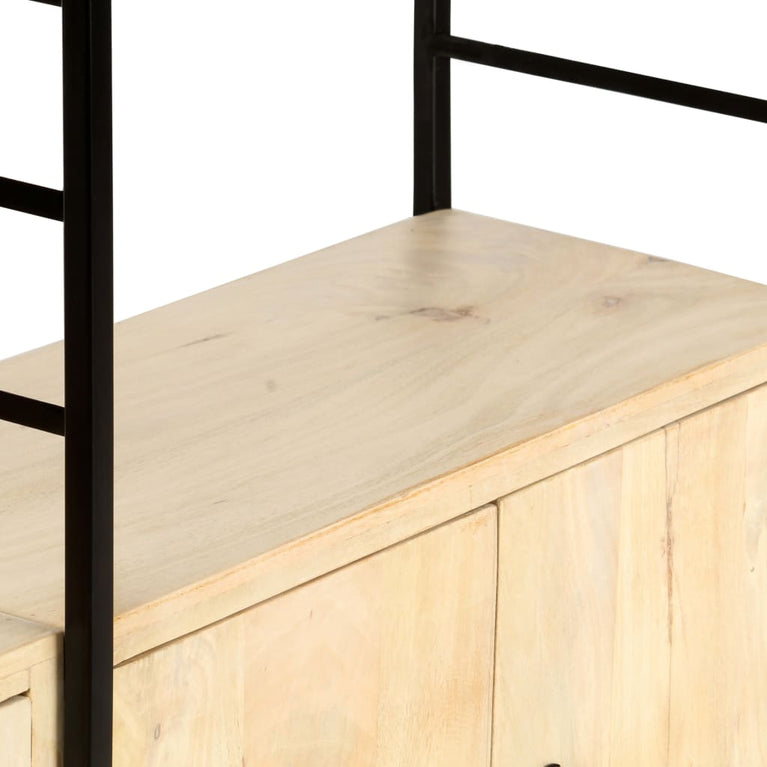 Boekenkast met 4 schappen 80x30x180 cm massief mangohout MeubelReus