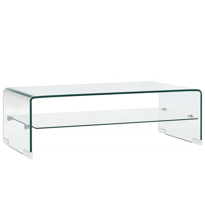 Salontafel 98x45x31 cm gehard glas transparant MeubelReus