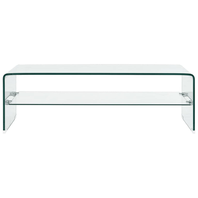 Salontafel 98x45x31 cm gehard glas transparant MeubelReus