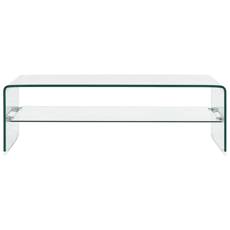 Salontafel 98x45x31 cm gehard glas transparant MeubelReus