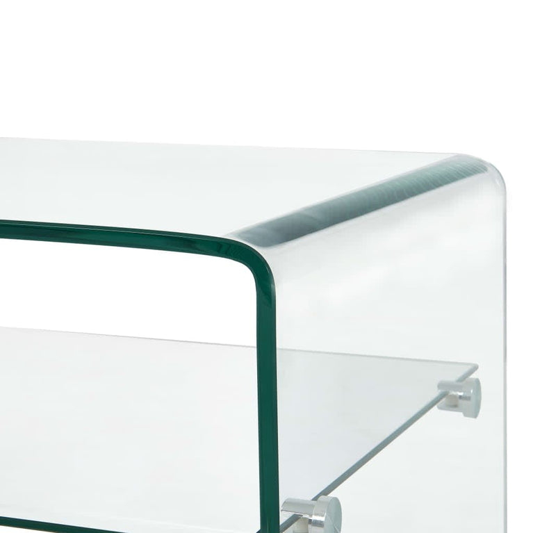 Salontafel 98x45x31 cm gehard glas transparant MeubelReus