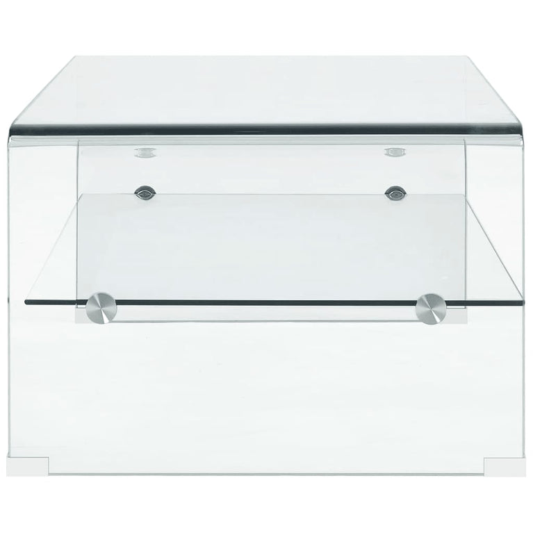 Salontafel 98x45x31 cm gehard glas transparant MeubelReus
