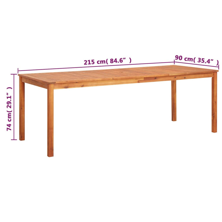 Tuintafel 215x90x74 cm massief acaciahout MeubelReus