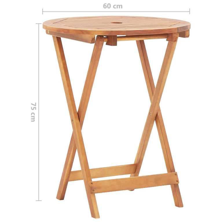 Tuintafel inklapbaar 60x75 cm massief acaciahout MeubelReus
