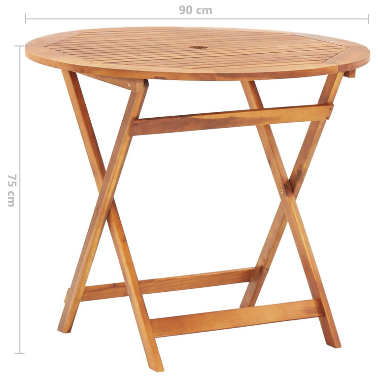 Tuintafel inklapbaar 90x75 cm massief acaciahout MeubelReus