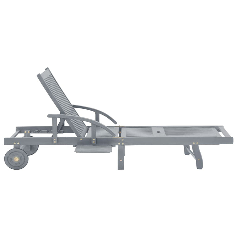 Ligbed massief acaciahout grijs MeubelReus