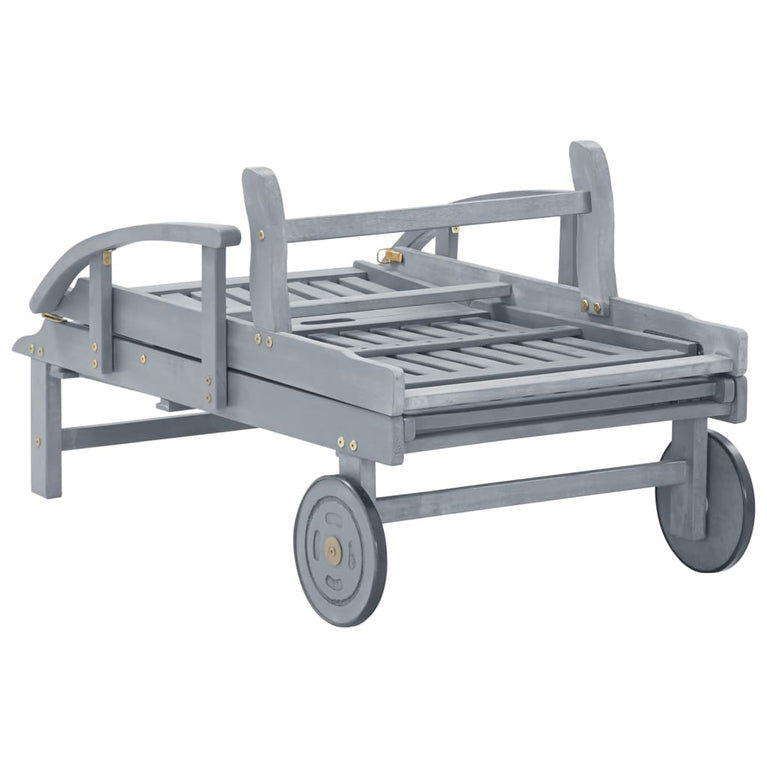 Ligbed massief acaciahout grijs MeubelReus