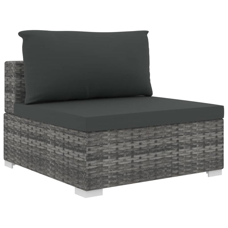 12-delige Loungeset met kussens poly rattan grijs MeubelReus