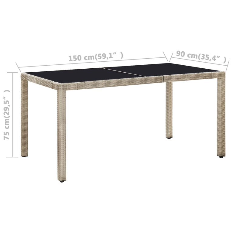 7-delige Tuinset met kussens poly rattan beige MeubelReus