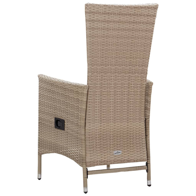Tuinstoelen 2 st met kussens poly rattan beige MeubelReus
