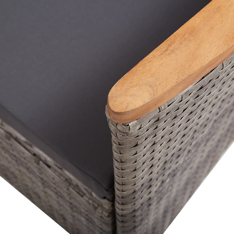 Tuinstoelen 2 st met kussens poly rattan grijs MeubelReus