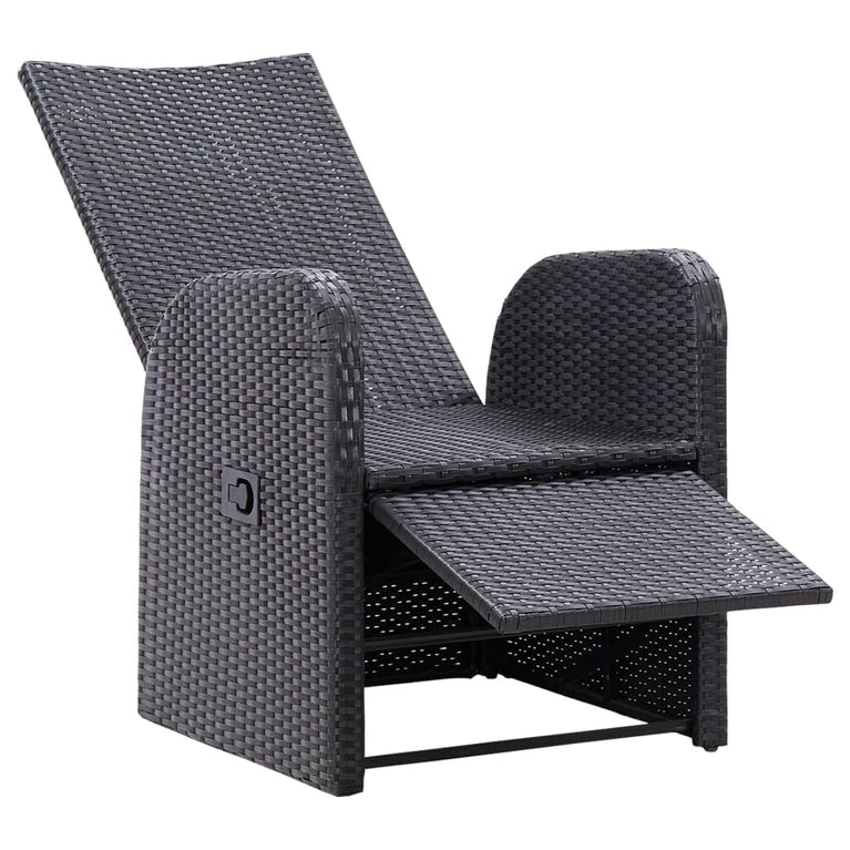 3-delige Bistroset met kussens poly rattan zwart MeubelReus