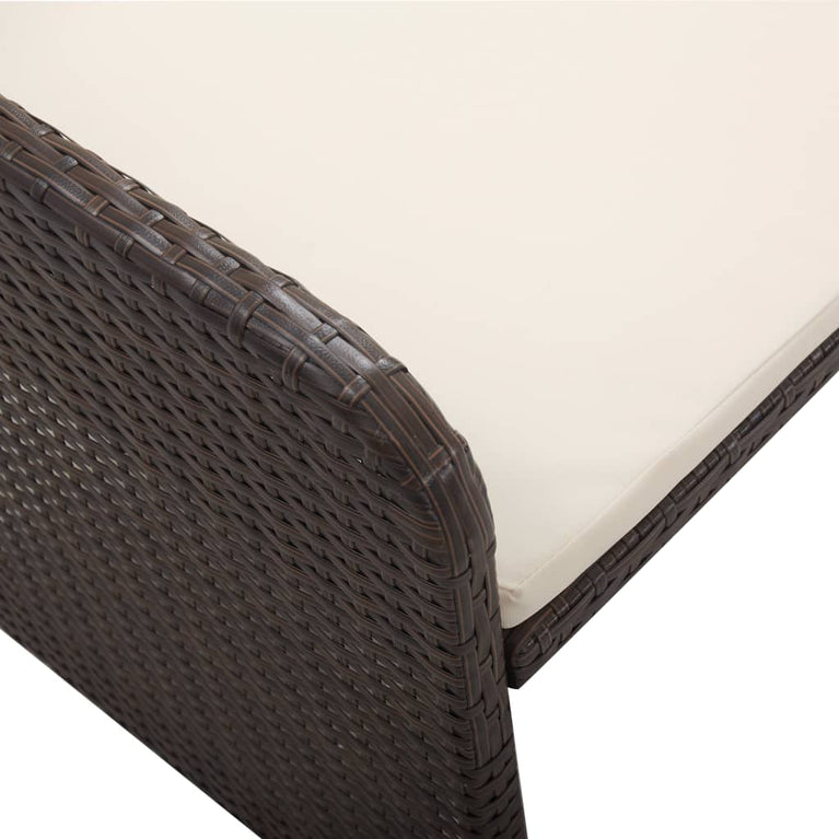 2-delige Loungeset met kussens poly rattan bruin MeubelReus