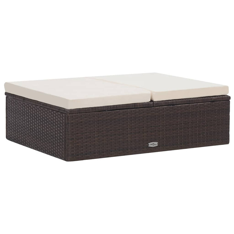 2-delige Loungeset met kussens poly rattan bruin MeubelReus