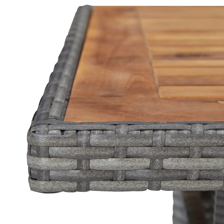 Tuintafel poly rattan en massief acaciahout grijs MeubelReus