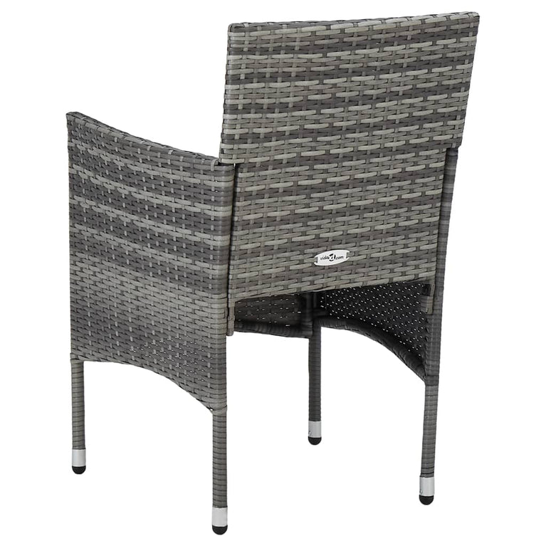 Tuinstoelen 2 st poly rattan grijs MeubelReus