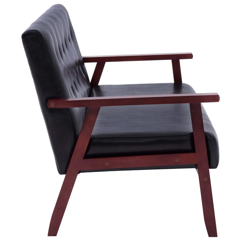 3-delig Bankstel kunstleer zwart