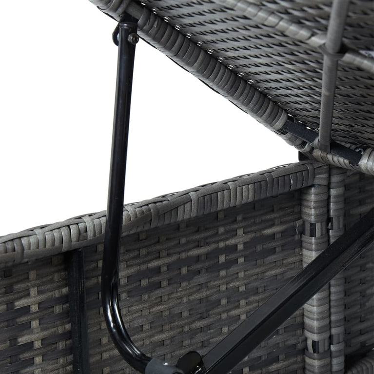 Ligbed met kussen poly rattan grijs MeubelReus