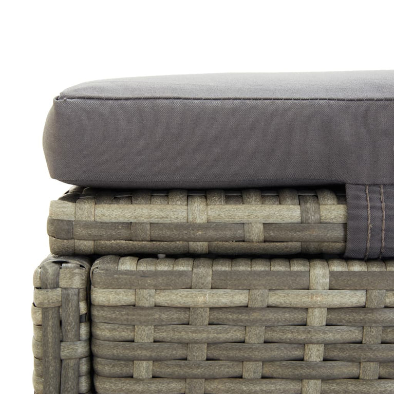 Ligbed met kussen poly rattan grijs MeubelReus