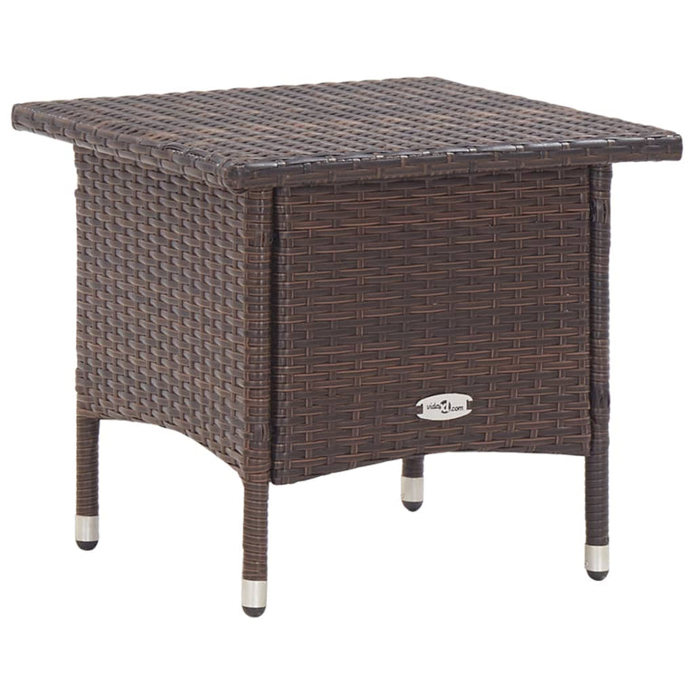 Theetafel 50x50x47 cm poly rattan bruin MeubelReus