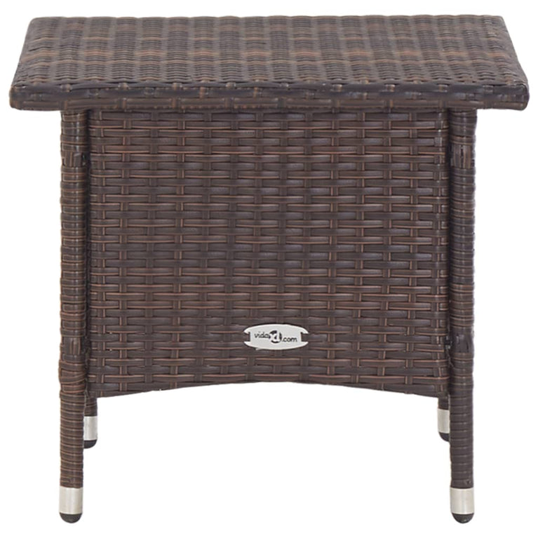 Theetafel 50x50x47 cm poly rattan bruin MeubelReus