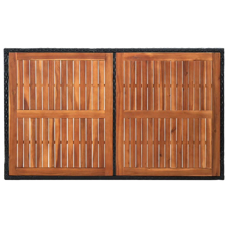 7-delige Tuinset poly rattan acaciahout zwart MeubelReus