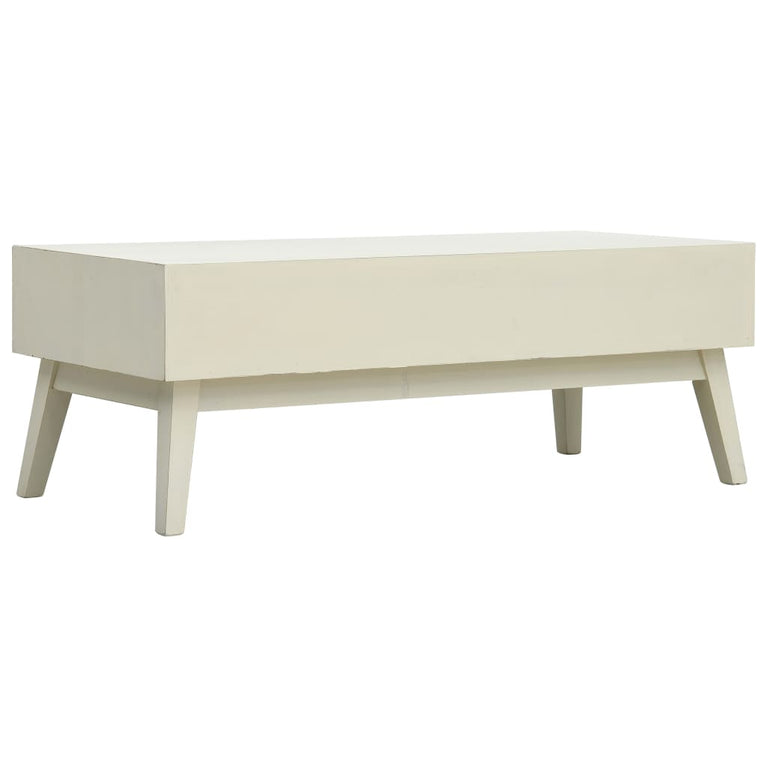 Salontafel met 2 lades 110x50x40 cm bewerkt hout grijs MeubelReus