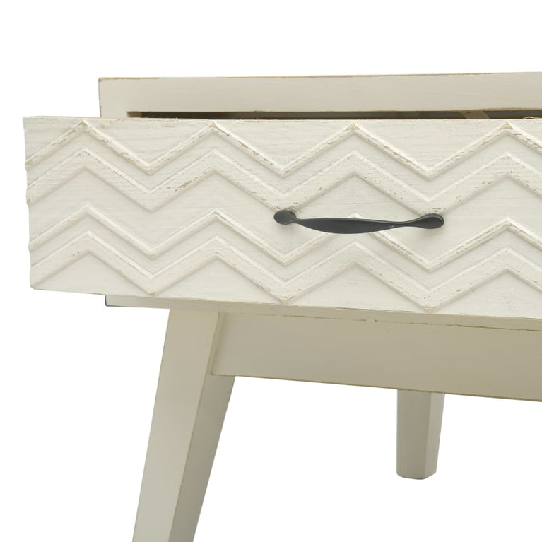Salontafel met 2 lades 110x50x40 cm bewerkt hout grijs MeubelReus