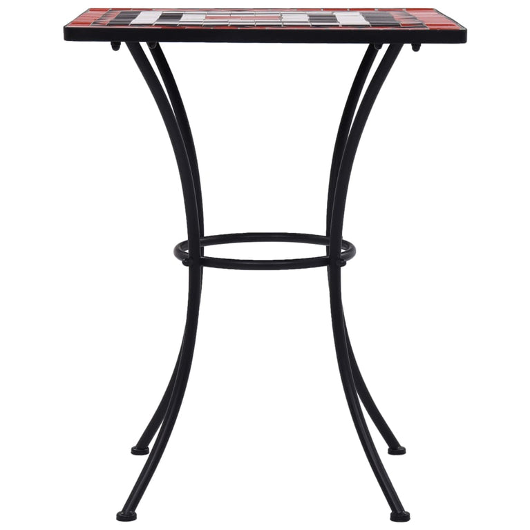 Bistrotafel mozaïek 60 cm keramiek terracottakleurig en wit MeubelReus