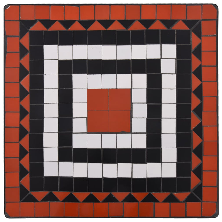 Bistrotafel mozaïek 60 cm keramiek terracottakleurig en wit MeubelReus