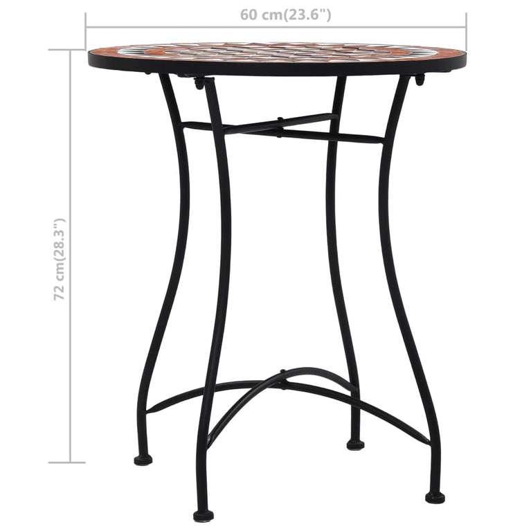 Bistrotafel mozaïek 60 cm keramiek bruin MeubelReus