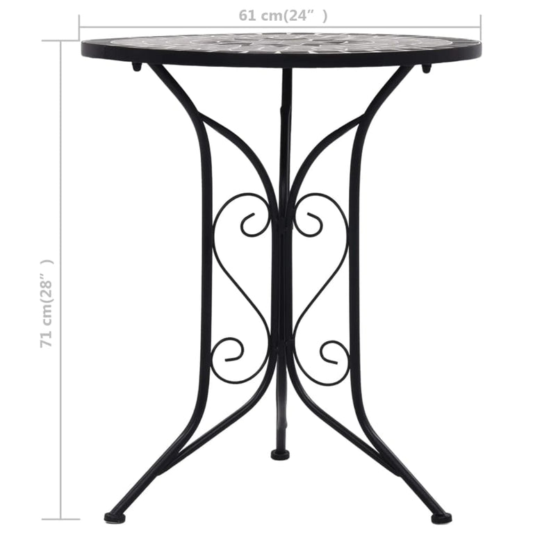 Bistrotafel mozaïek 61 cm keramiek grijs MeubelReus