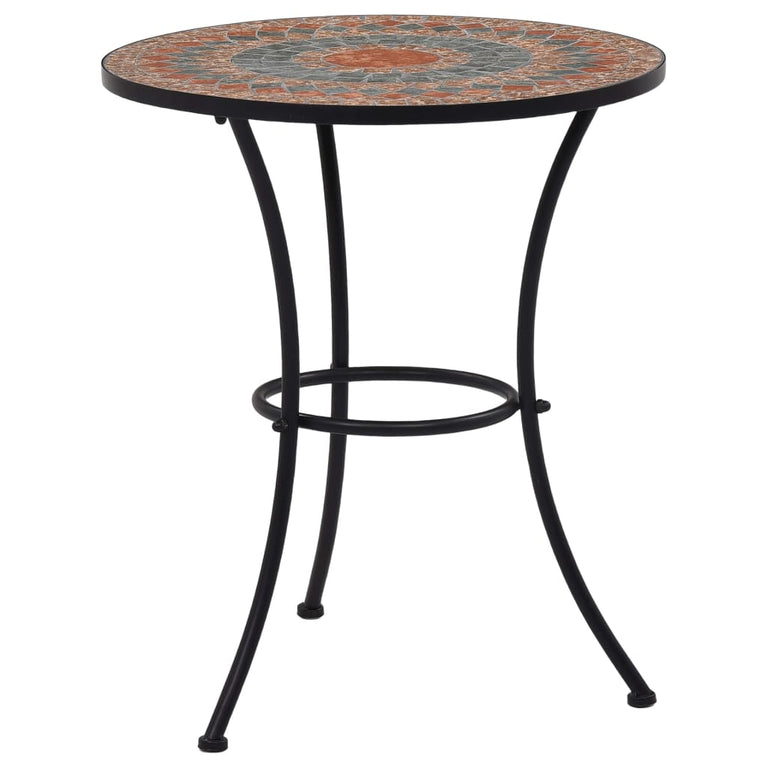 Bistrotafel mozaïek 60 cm keramiek oranje en grijs